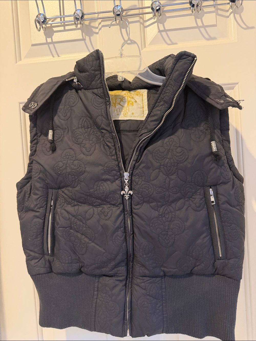 Lush Quilted Black Puffer Vest with Hood